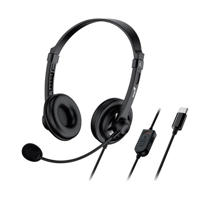 Genius HS-230U Headset with Mic, USB-C Connection, Plug and Play, Adjustable Headband and microphone with In-line Volume Control, Black Genius HS-230U Headset with Mic, USB-C Connection, Plug and Play, Adjustable Headband and microphone with In-line Volume Control, Black